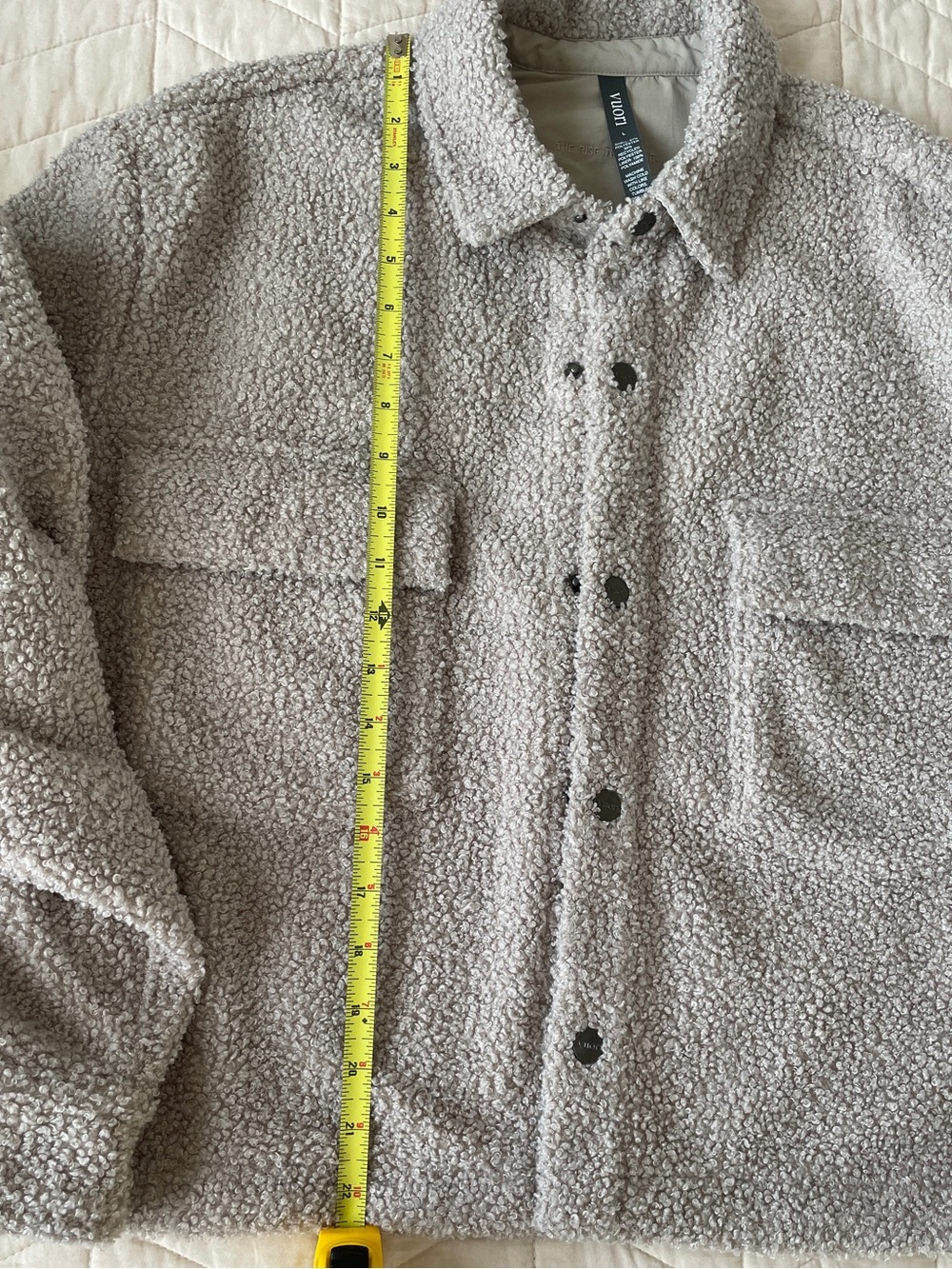 Vuori Cozy Taupe Sherpa Shacket - Taupe - Picture 6 of 7